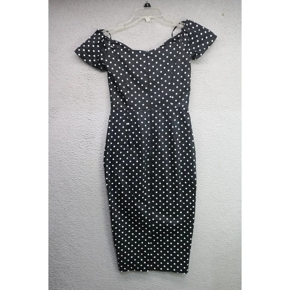 Polka Dot Off-Shoulder Midi Dress - Picture 5 of 8